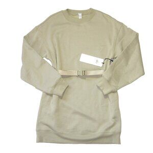 NWT Alo Yoga Cityscape Sweatshirt Mini in California Sand Fleece Dress S